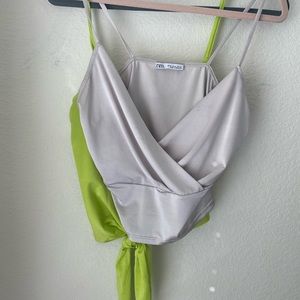 (Sold )Zara Silky Crop Top (bundle)